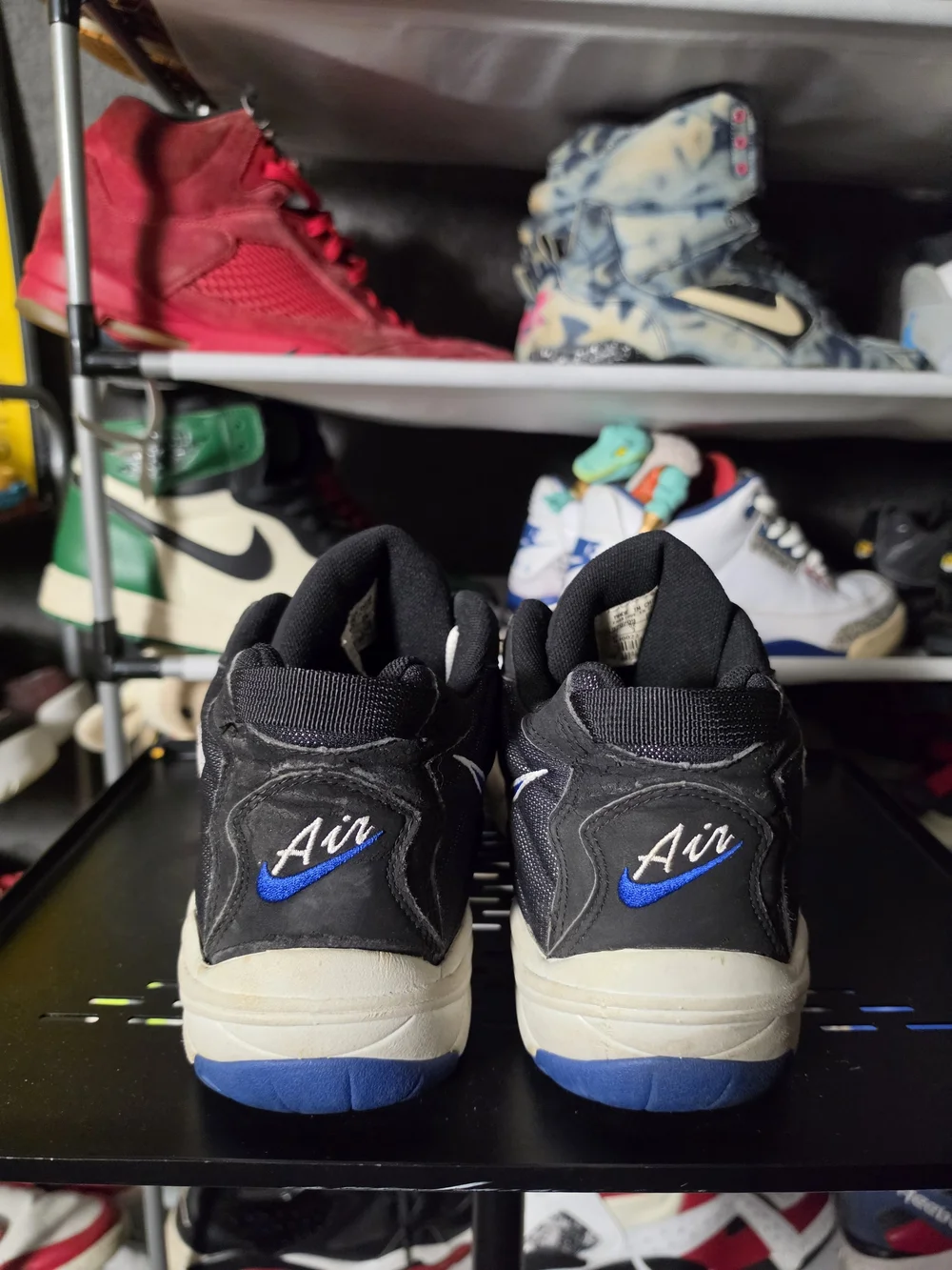 🔥 Nike Air Uptempo 1998 Good Shape! Black White Blue Retro Men Size 10 Sneakers